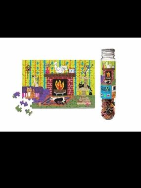 Micro Puzzles- Cat Fireplace Puzzle Tube
